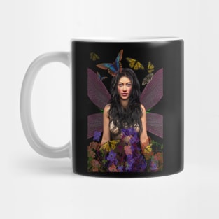 Fairy princess with butterflies and flowers fantasy artwork Mug